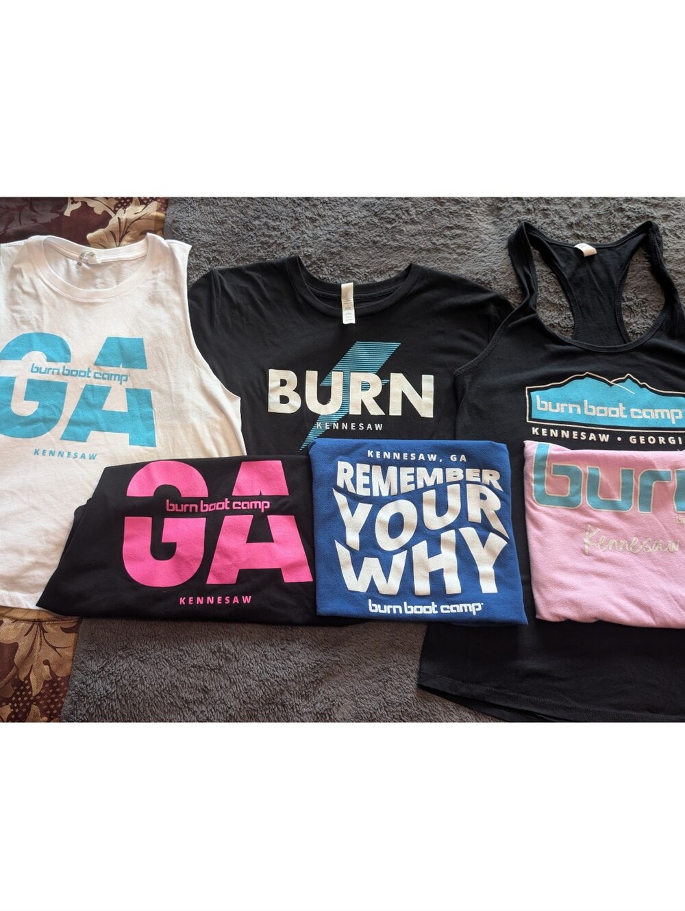 BUNDLE Burn Boot Camp Logo Tank & Tee Bundle - Black, Pink, Blue, White
